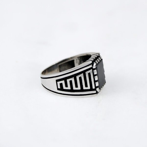 Onyx Stone Silver Ring - Image 2