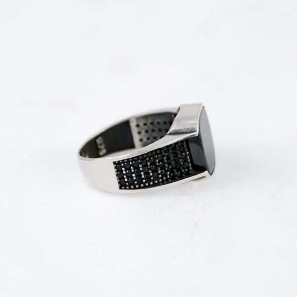 Onyx Stone Sterling Silver Ring - Image 3