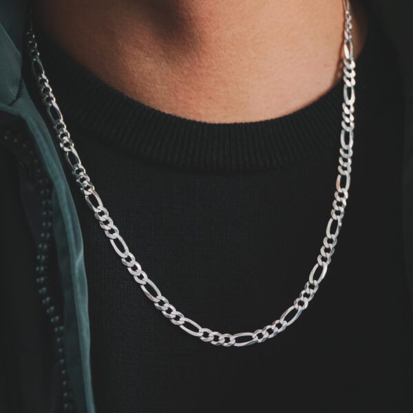 Figaro Men's Silver Chain - 60cm