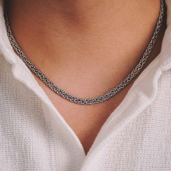 Braided Sterling Silver Chain - 50cm