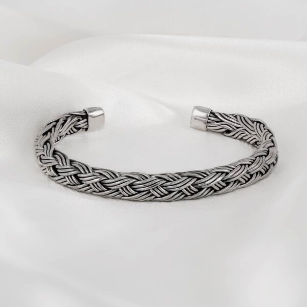 Woven Handcrafted Sterling Silver Cuff