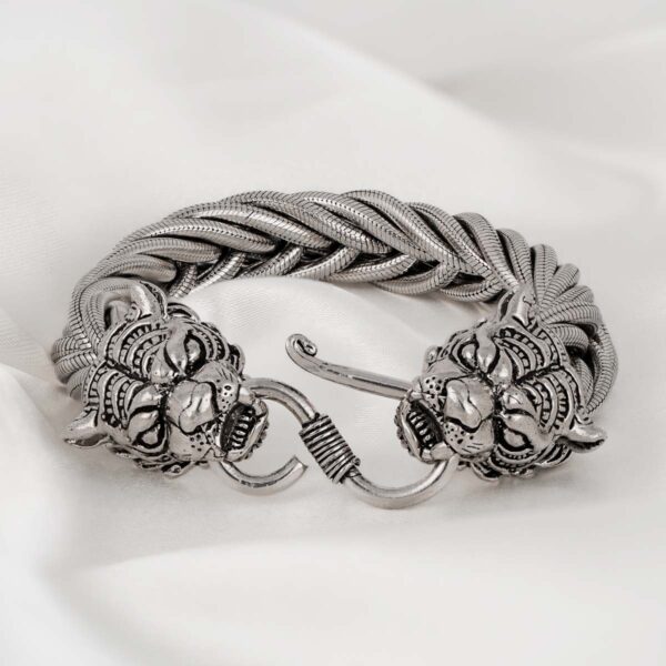 Braided Tiger Silver Bracelet