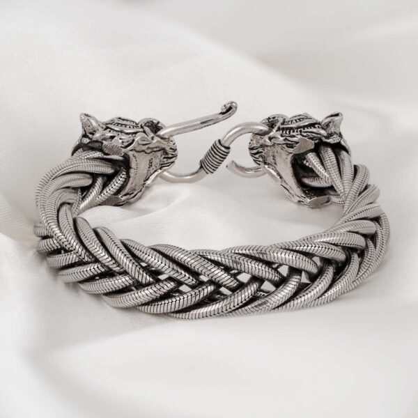 Braided Tiger Silver Bracelet - Image 2