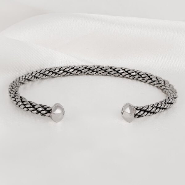 Handmade Twisted Rope Sterling Silver Cuff - Image 2