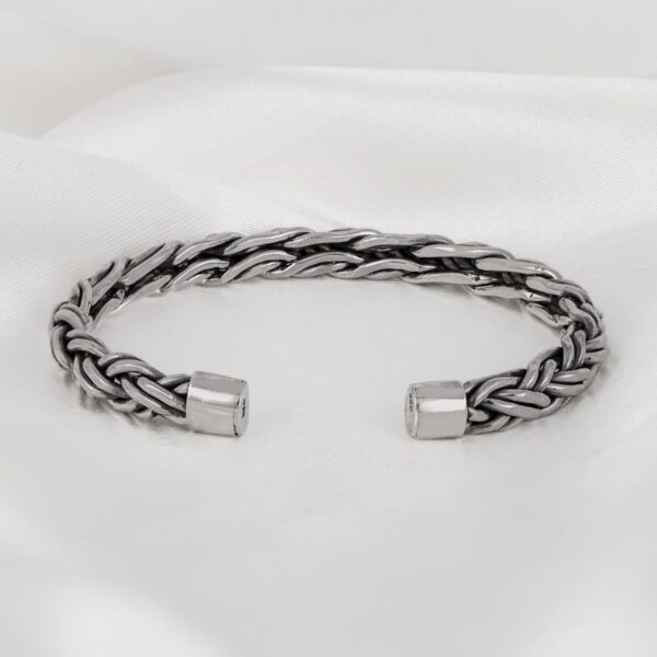 Braided Handcrafted Sterling Silver Cuff - Image 4