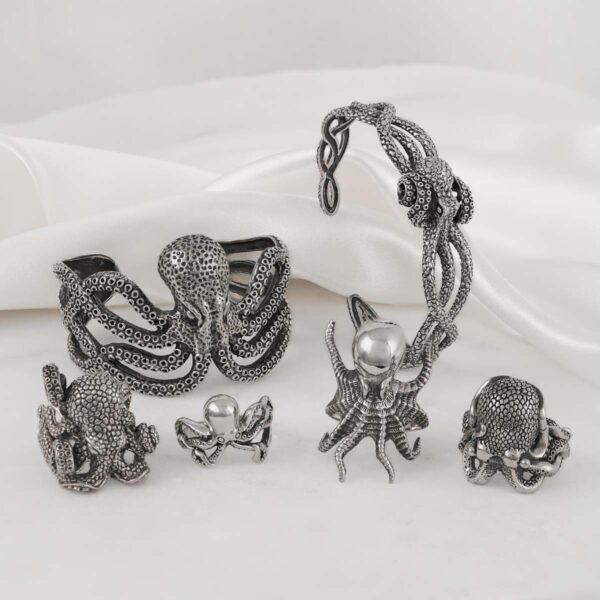 Octopus Handmade Sterling Silver Cuff - Image 5