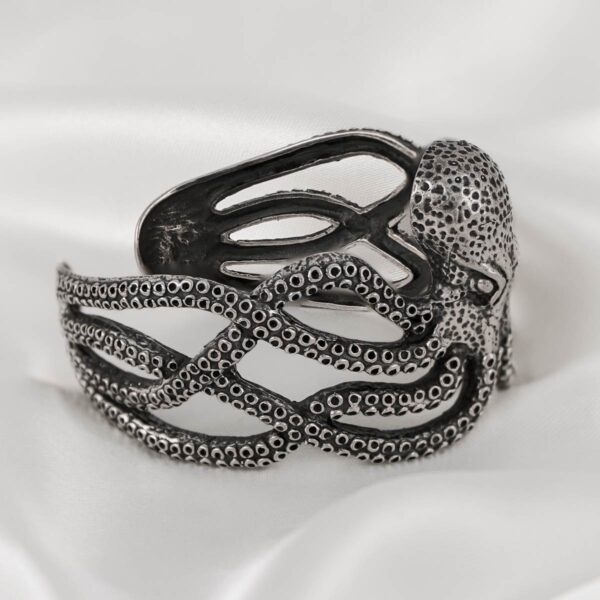 Octopus Handmade Sterling Silver Cuff - Image 3