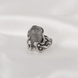 Octopus Pillbox Storage Hidden Compartment Sterling Silver 925 Ring Kraken Handmade Tentacles Ocean Pirates Handcrafted