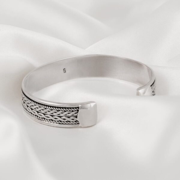 Handmade Braided Sterling Silver Bangle - Image 3