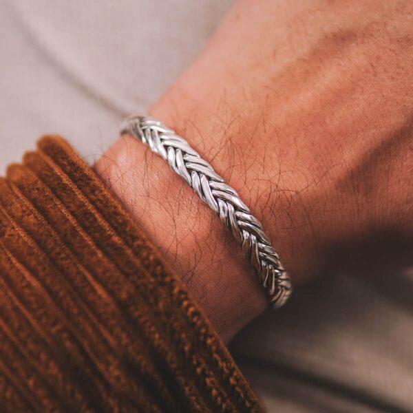 Braided Handmade Silver Cuff