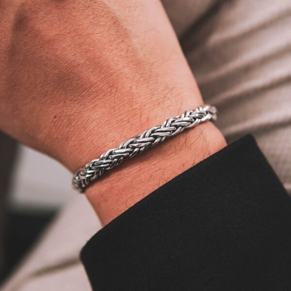 Braided Handcrafted Sterling Silver Cuff - Image 2