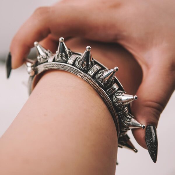 Vintage Oxidized Bangle with Spikes