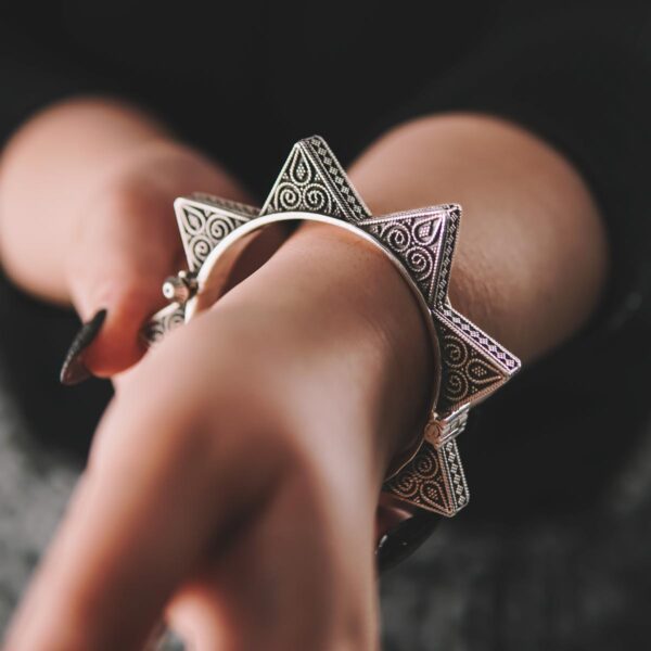 Vintage Oxidized Spike Bangle - Image 2