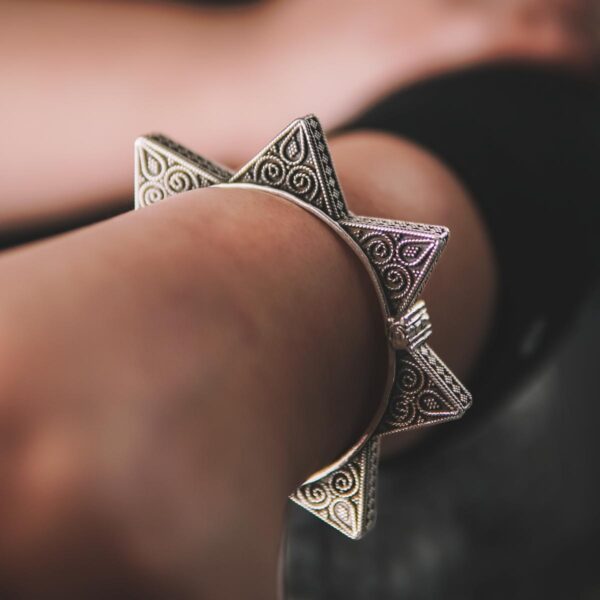 Vintage Oxidized Spike Bangle - Image 3