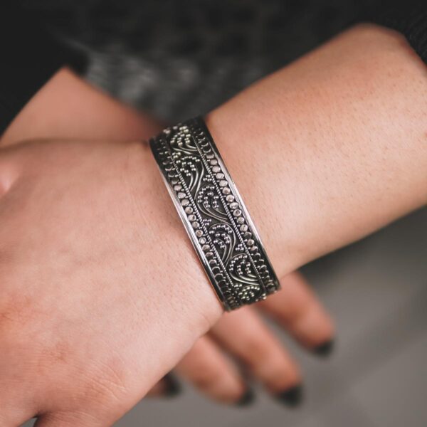 Handmade Oxidized Silver Cuff