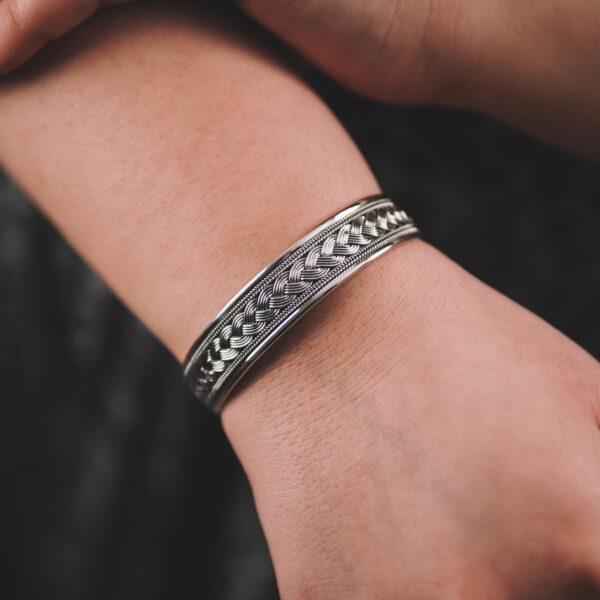 Braided Sterling Silver Bangle - Image 2