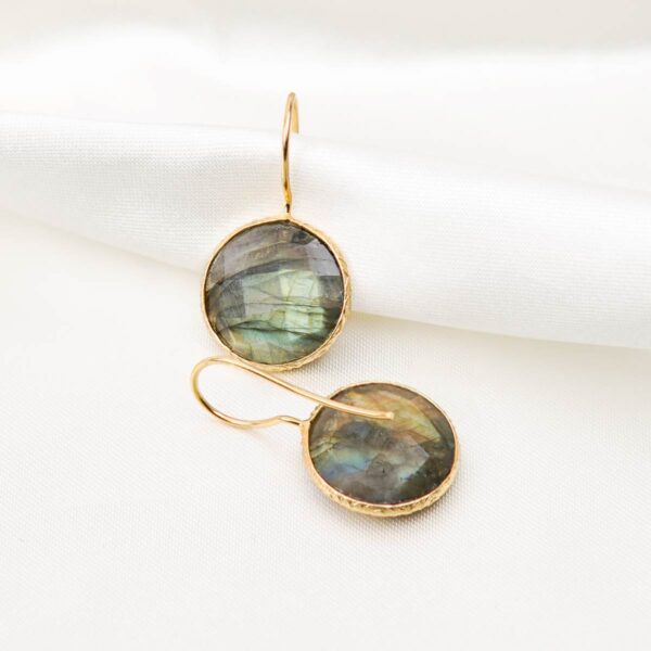 Labradorite Gold Plated Earrings - Image 4