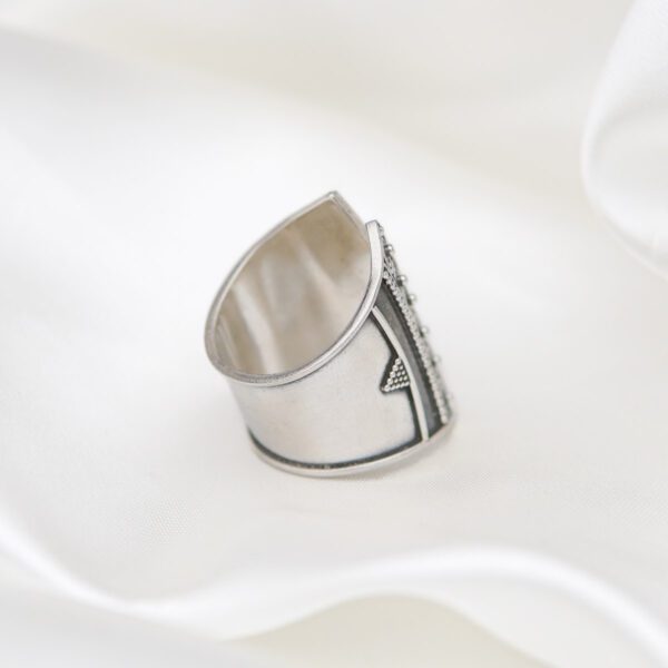 Tribal Boho Eternal Circle Design Sterling Silver Adjustable Ring for Women Gift for Her
