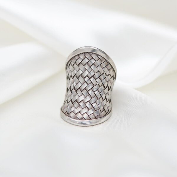 Braided Adjustable Tribal Ethnic Sterling Silver 925 Women's Boho Ring