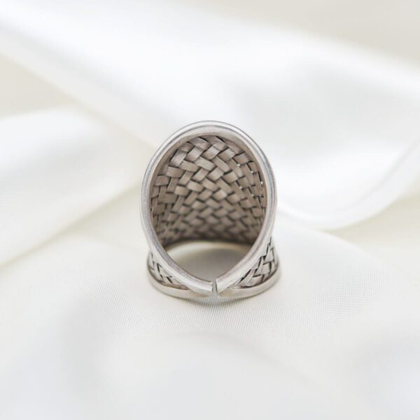 Braided Adjustable Tribal Ethnic Sterling Silver 925 Women's Boho Ring