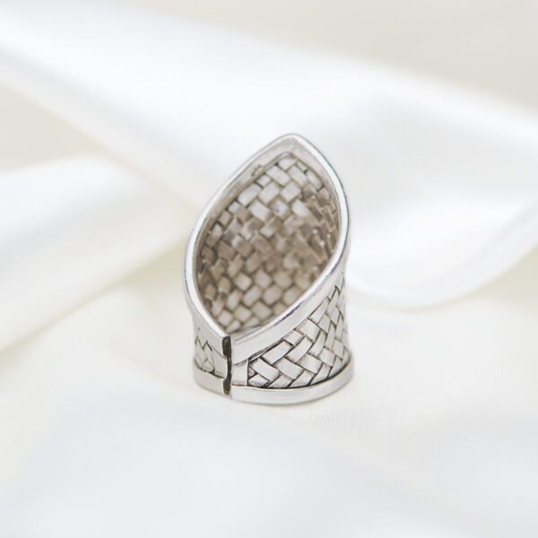 Boho Ethnic Weave Sterling Silver 925 Adjustable Woven Braided Karen Hill Tribe Women Ring Gift for Her