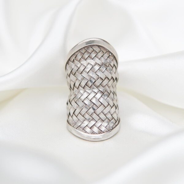 Boho Ethnic Weave Sterling Silver 925 Adjustable Tribal Woven Braided Karen Hill Tribe Women Ring