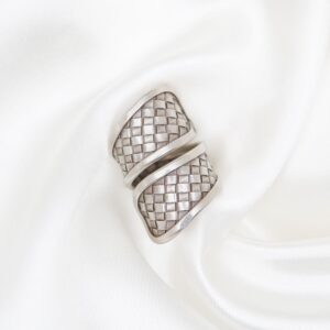 Adjustable Boho Ethnic Sterling Silver Women's Woven Wrap Ring