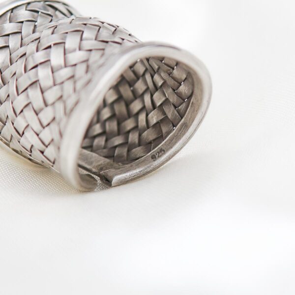 Braided Handmade Tribal 925 Silver Ring - Image 3