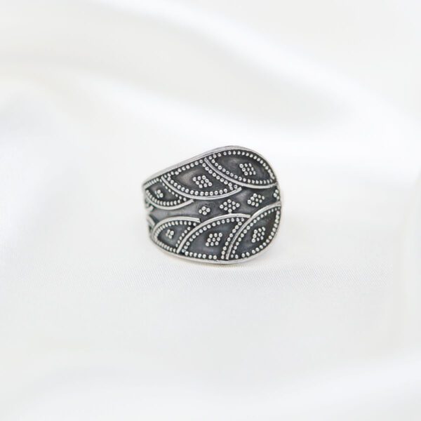 Bali Adjustable Leaf Filigree Boho Ethnic Sterling Silver 925 Women's Ring