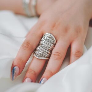 Boho Ethnic Weave Sterling Silver 925 Adjustable Tribal Woven Braided Karen Hill Tribe Women Ring