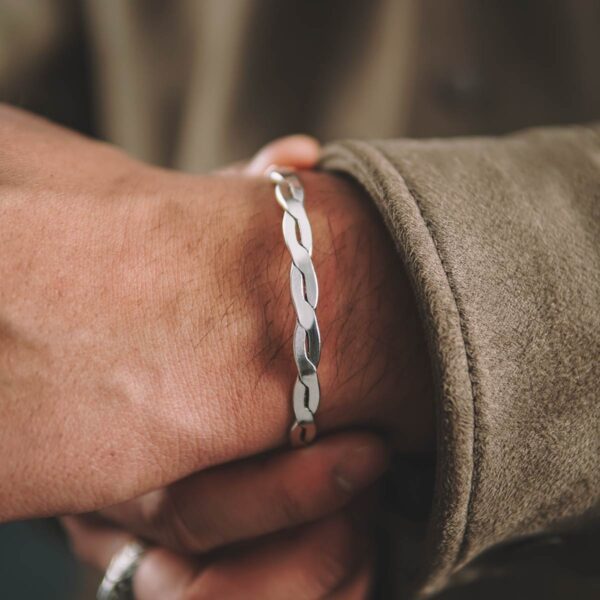 Braided Sterling Silver Cuff Bangle