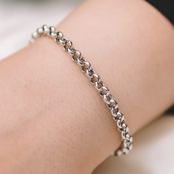 Rolo Chain Bracelet 925 Silver (Rhodium Plated)- 5mm