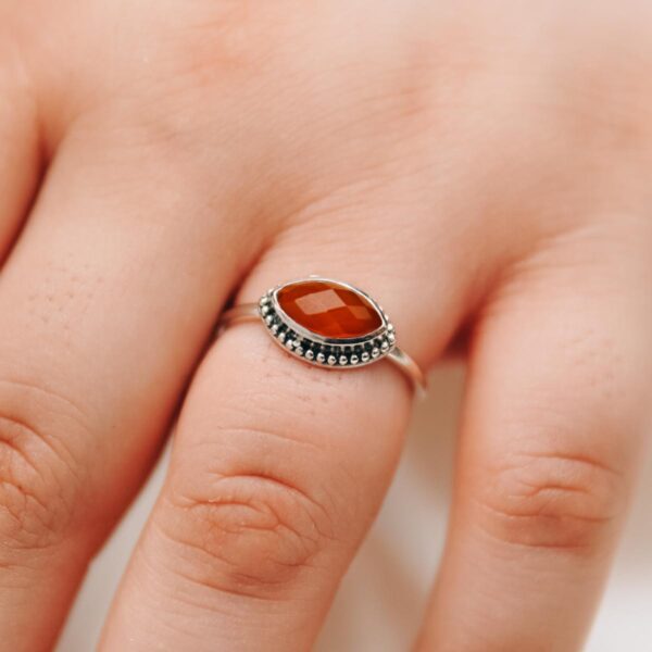 Carnelian Minimal 925 Sterling Silver Ring