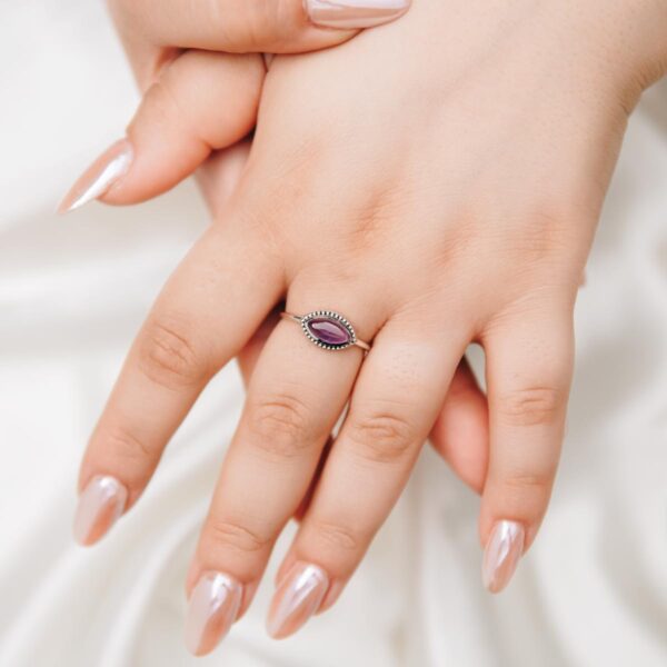 Amethyst Minimal 925 Sterling Silver Ring - Image 3