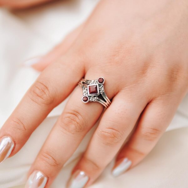 Ruby Sterling Silver Ring - Image 2