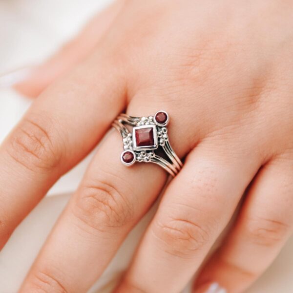 Ruby Sterling Silver Ring