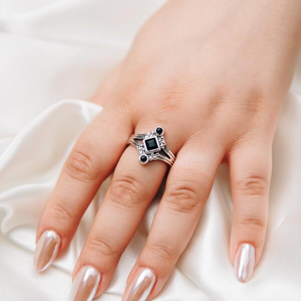 Onyx Sterling Silver Ring - Image 2