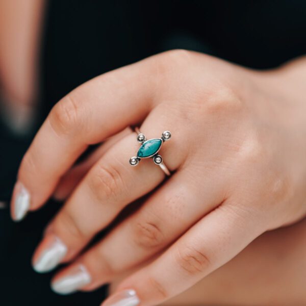 Turquoise Sterling Silver Ring - Image 4