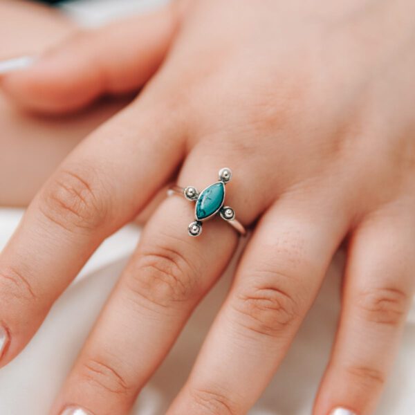 Turquoise Sterling Silver Ring - Image 3