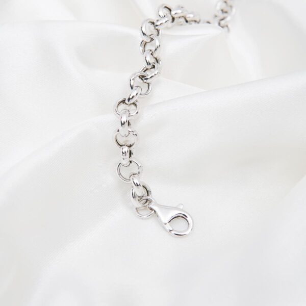 Rolo Chain Bracelet 925 Silver (Rhodium Plated)- 8.5mm - Image 5