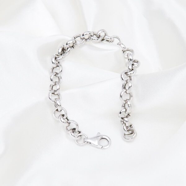 Rolo Chain Bracelet 925 Silver (Rhodium Plated)- 8.5mm - Image 4