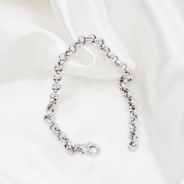 Rolo Chain Bracelet 925 Silver (Rhodium Plated)- 5mm - Image 5