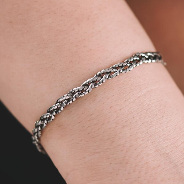 Handmade Braided 925 Silver Bracelet