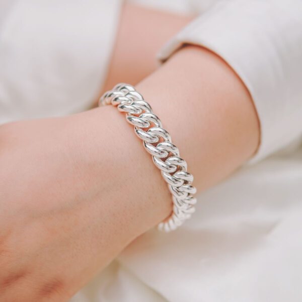 Curb Link 925 Silver Bracelet - 13mm