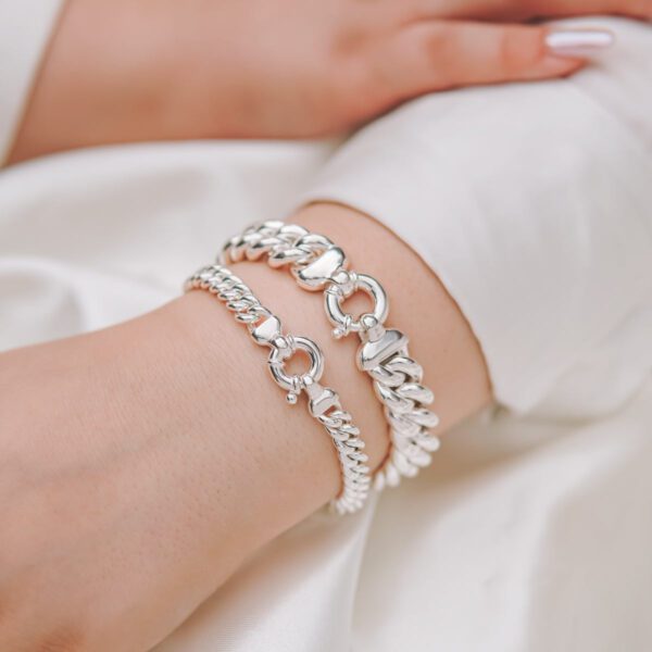 Curb Link 925 Silver Bracelet - 13mm - Image 3