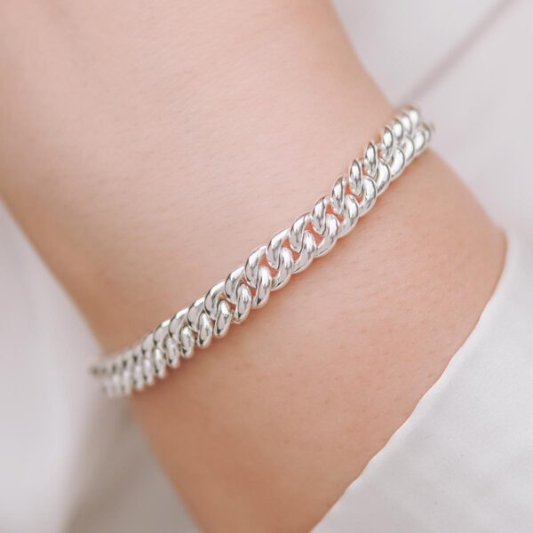 Curb Link 925 Silver Bracelet - 7mm