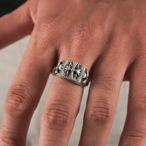 Cemetery Cross Sterling Silver Ring