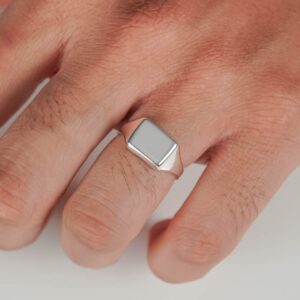 Plain Signet Sterling Silver Ring