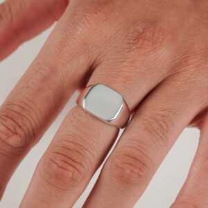 Plain Signet Sterling Silver Ring